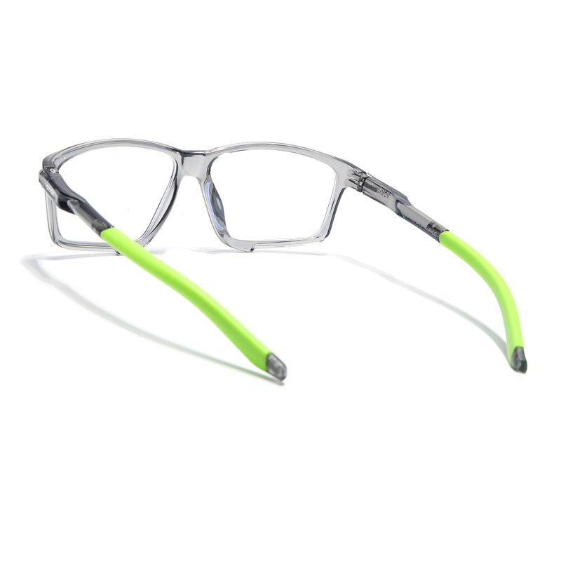 Voyage Active Transparent Grey Rectangle Eyeglasses for Men & Women (9801MG5692-C10)