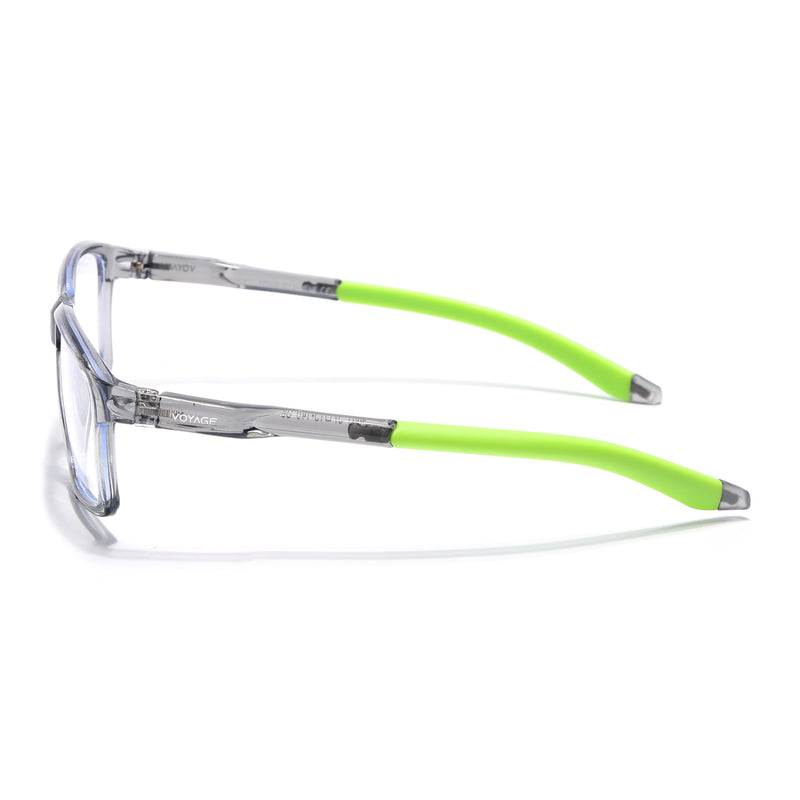 Voyage Active Transparent Grey Rectangle Eyeglasses for Men & Women (9801MG5692-C10)