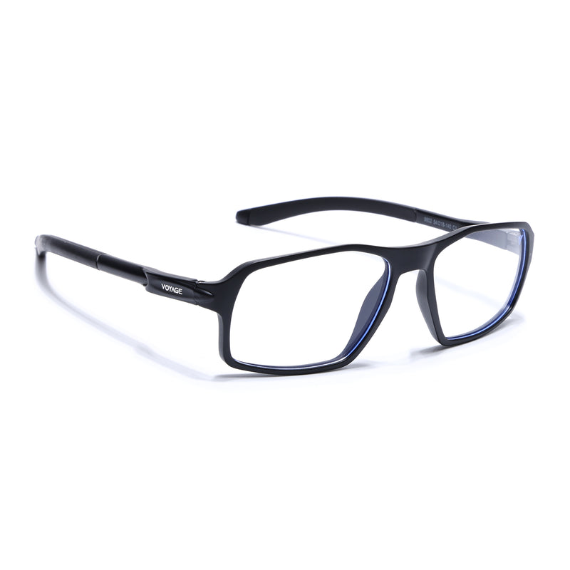 Voyage Active Black Rectangle Eyeglasses for Men & Women (9802MG5693-C1)