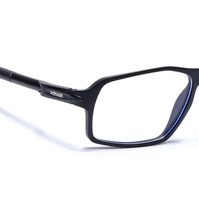 Voyage Active Black Rectangle Eyeglasses for Men & Women (9802MG5693-C1)