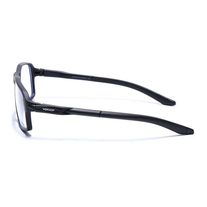 Voyage Active Black Rectangle Eyeglasses for Men & Women (9802MG5693-C1)