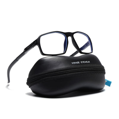 Voyage Active Black Rectangle Eyeglasses for Men & Women (9802MG5693-C1)
