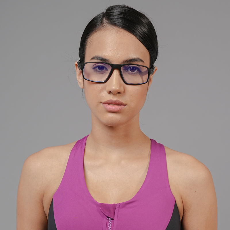 Voyage Active Black Rectangle Eyeglasses for Men & Women (9802MG5694-C2)