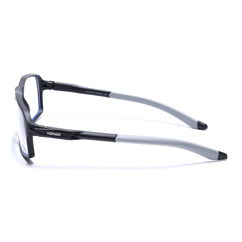 Voyage Active Black Rectangle Eyeglasses for Men & Women (9802MG5694-C2)
