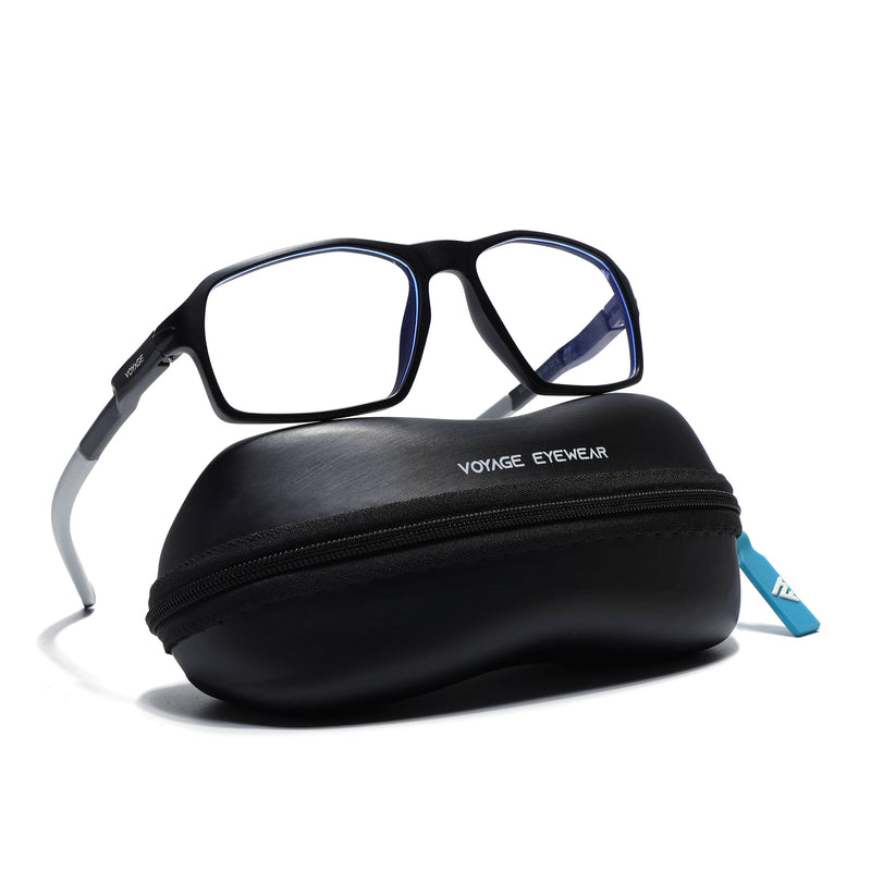 Voyage Active Black Rectangle Eyeglasses for Men & Women (9802MG5694-C2)