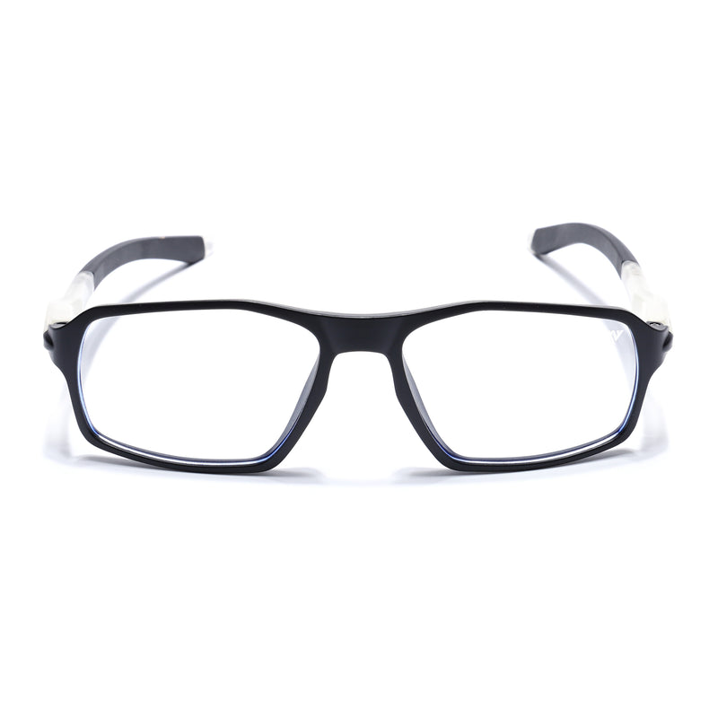 Voyage Active Black Rectangle Eyeglasses for Men & Women (9802MG5695-C3)