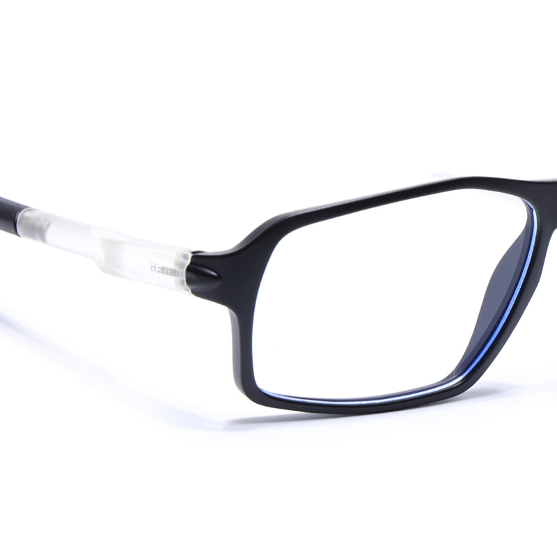 Voyage Active Black Rectangle Eyeglasses for Men & Women (9802MG5695-C3)