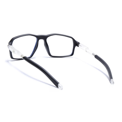 Voyage Active Black Rectangle Eyeglasses for Men & Women (9802MG5695-C3)