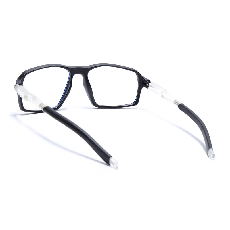 Voyage Active Black Rectangle Eyeglasses for Men & Women (9802MG5695-C3)