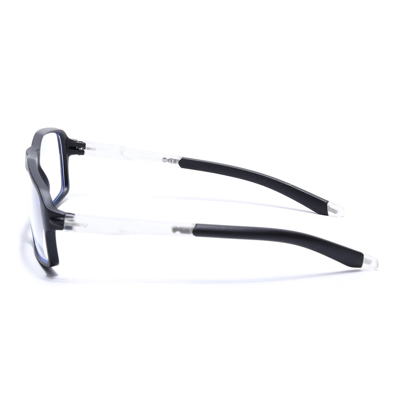 Voyage Active Black Rectangle Eyeglasses for Men & Women (9802MG5695-C3)