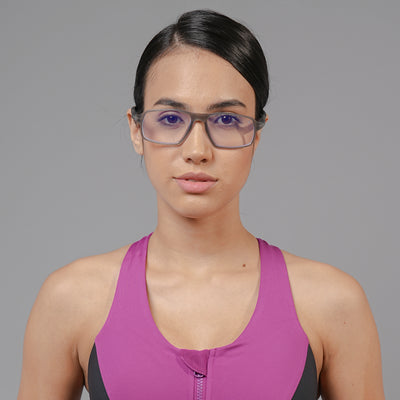 Voyage Active Grey Rectangle Eyeglasses for Men & Women (9802MG5696-C4)