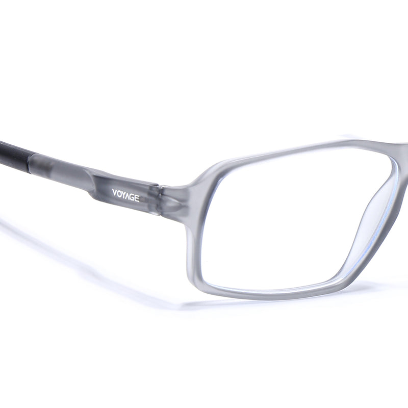 Voyage Active Grey Rectangle Eyeglasses for Men & Women (9802MG5696-C4)
