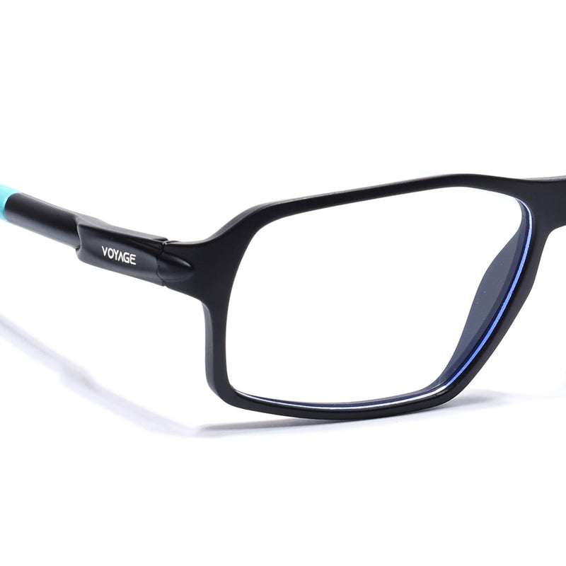 Voyage Active Black Rectangle Eyeglasses for Men & Women (9802MG5697-C5)