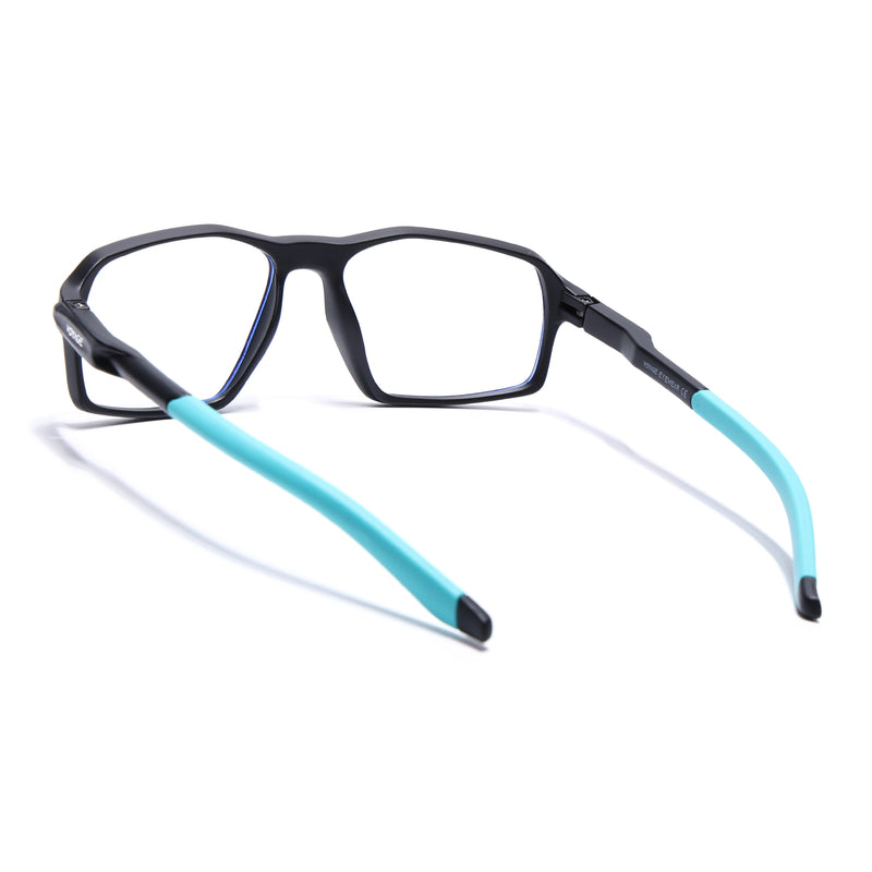 Voyage Active Black Rectangle Eyeglasses for Men & Women (9802MG5697-C5)