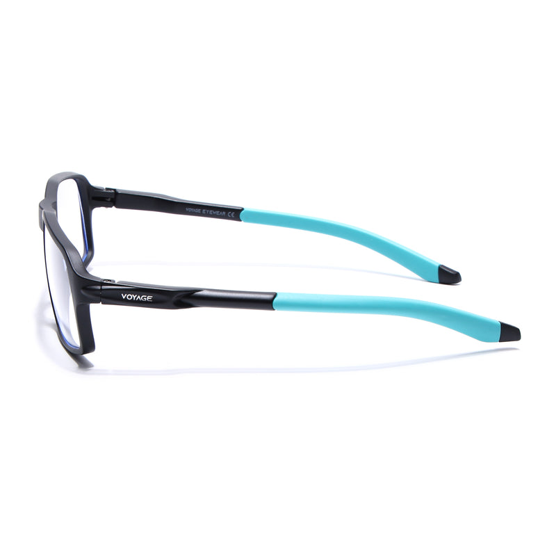 Voyage Active Black Rectangle Eyeglasses for Men & Women (9802MG5697-C5)