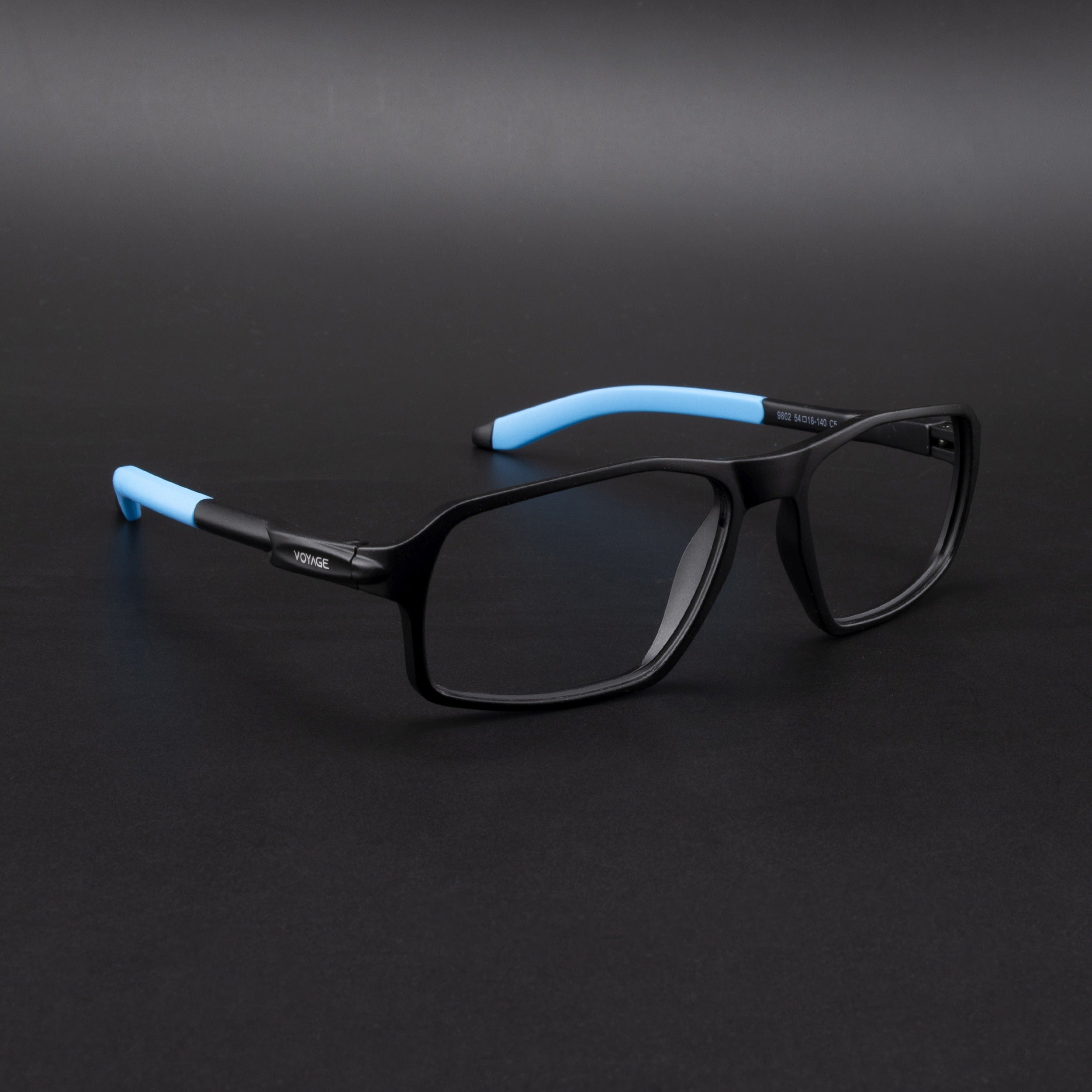 Voyage Active Black Rectangle Eyeglasses for Men & Women (9802MG5698-C6)