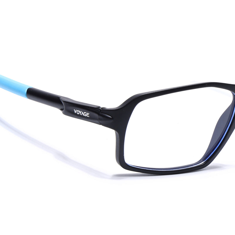 Voyage Active Black Rectangle Eyeglasses for Men & Women (9802MG5698-C6)