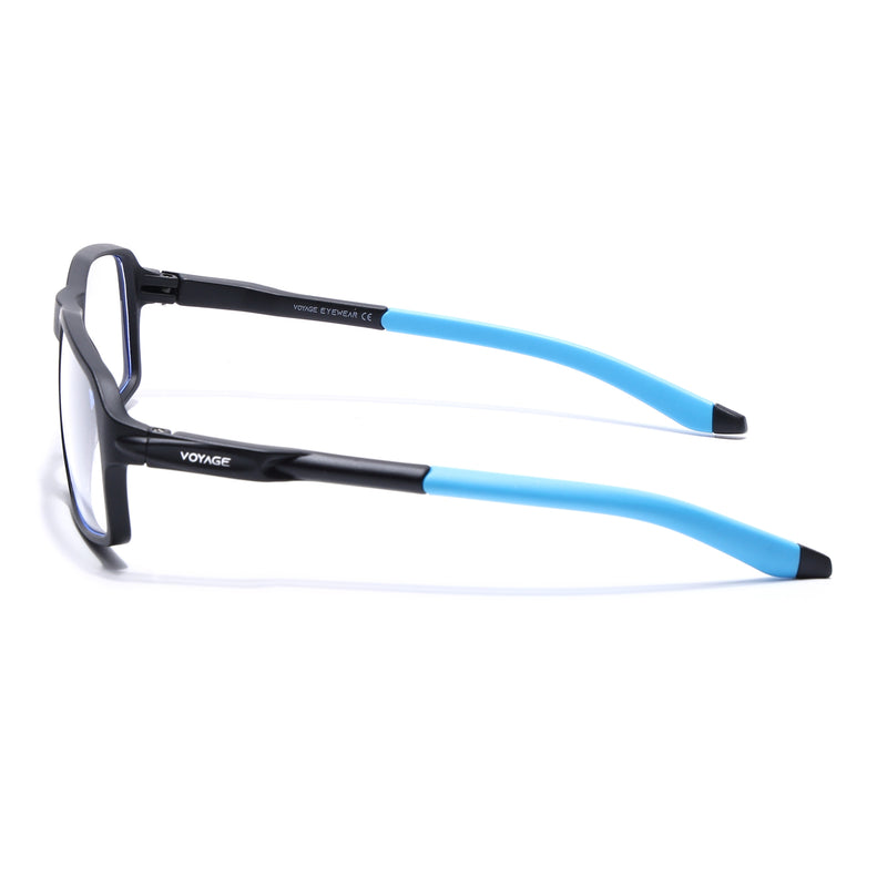 Voyage Active Black Rectangle Eyeglasses for Men & Women (9802MG5698-C6)