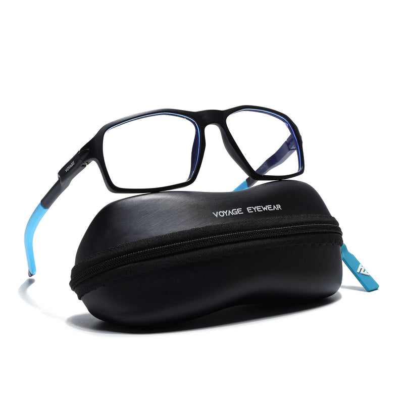 Voyage Active Black Rectangle Eyeglasses for Men & Women (9802MG5698-C6)