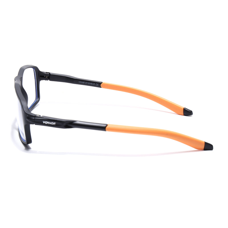 Voyage Active Black Rectangle Eyeglasses for Men & Women (9802MG5699-C7)