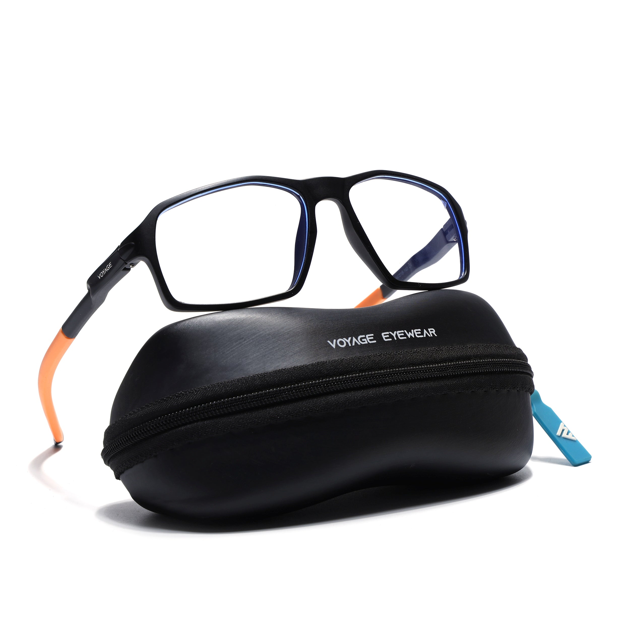 Voyage Active Black Rectangle Eyeglasses for Men & Women (9802MG5699-C7)