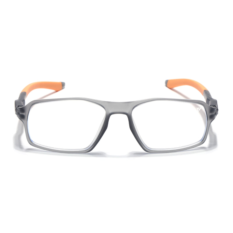 Voyage Active Grey Rectangle Eyeglasses for Men & Women (9802MG5700-C8)