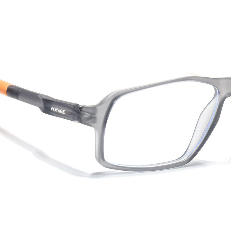 Voyage Active Grey Rectangle Eyeglasses for Men & Women (9802MG5700-C8)