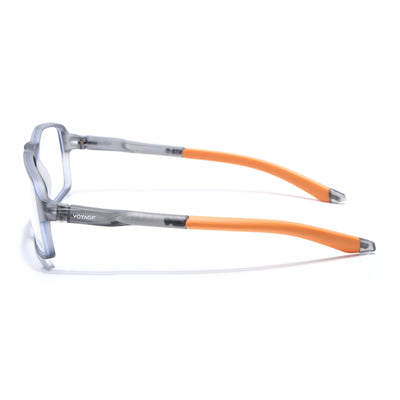 Voyage Active Grey Rectangle Eyeglasses for Men & Women (9802MG5700-C8)
