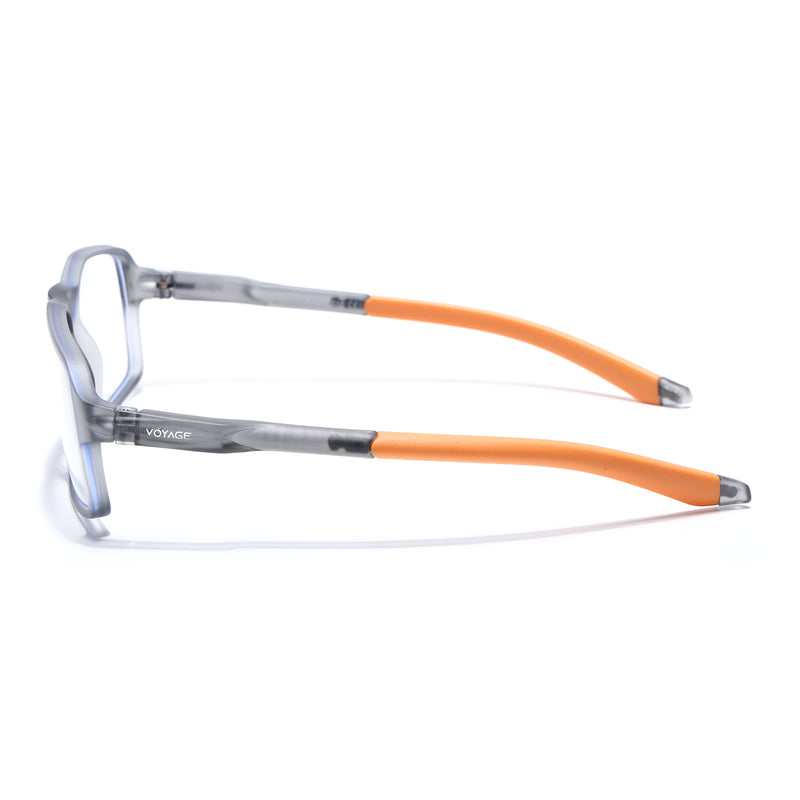 Voyage Active Grey Rectangle Eyeglasses for Men & Women (9802MG5700-C8)