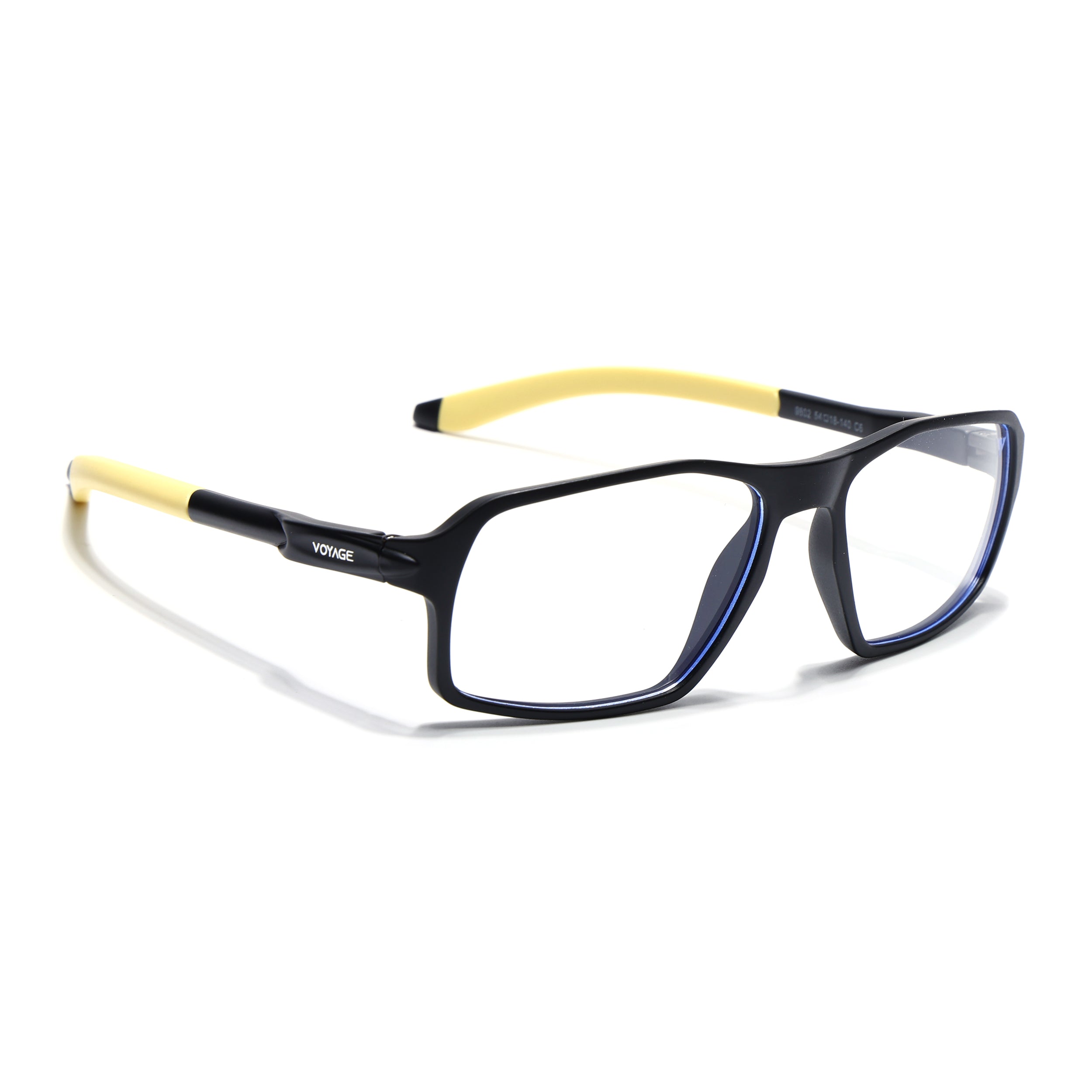 Voyage Active Black Rectangle Eyeglasses for Men & Women (9802MG5701-C9)