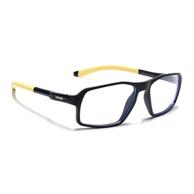 Voyage Active Black Rectangle Eyeglasses for Men & Women (9802MG5701-C9)