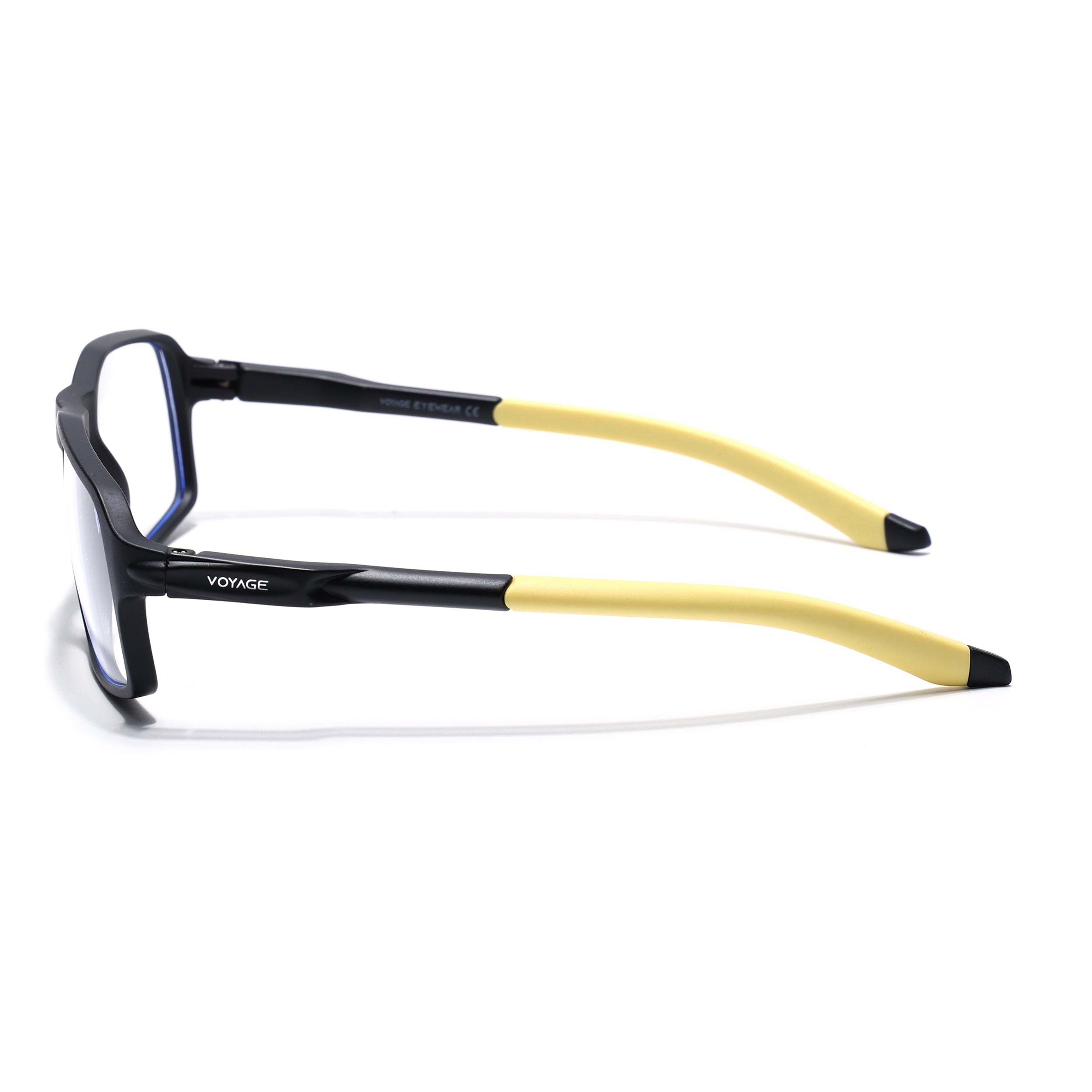 Voyage Active Black Rectangle Eyeglasses for Men & Women (9802MG5701-C9)