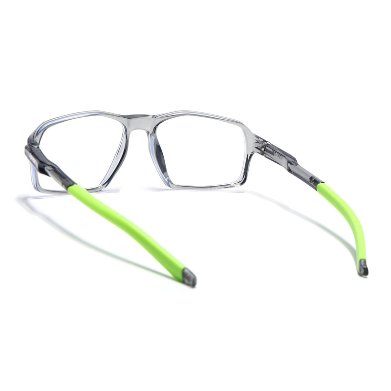 Voyage Active Transparent Grey Rectangle Eyeglasses for Men & Women (9802MG5702-C10)