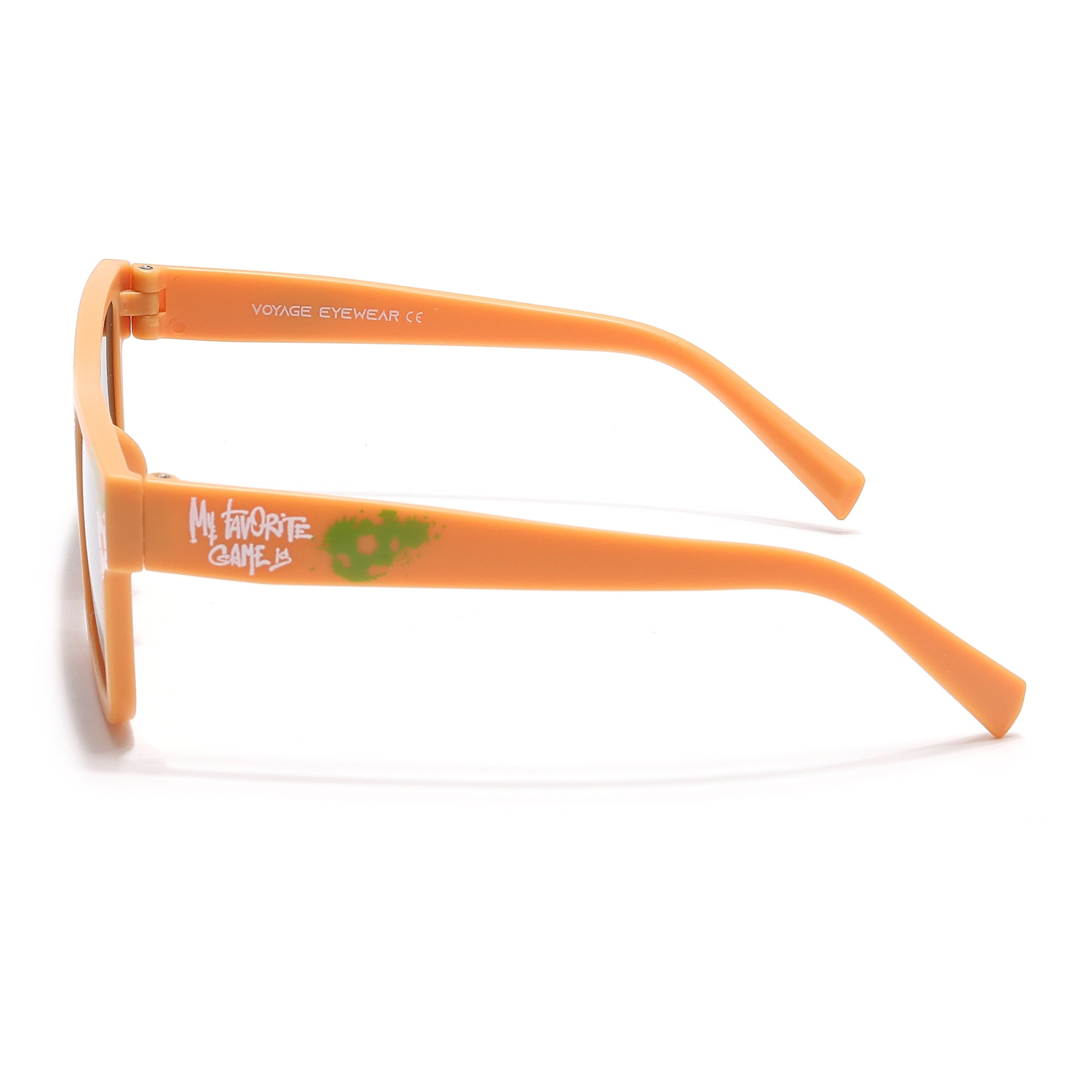 Voyage Ministikers Square Sunglasses for Kids (Football)-6 yrs To 12 yrs (Grey Lens | Matt Yellow Frame - MG6585)