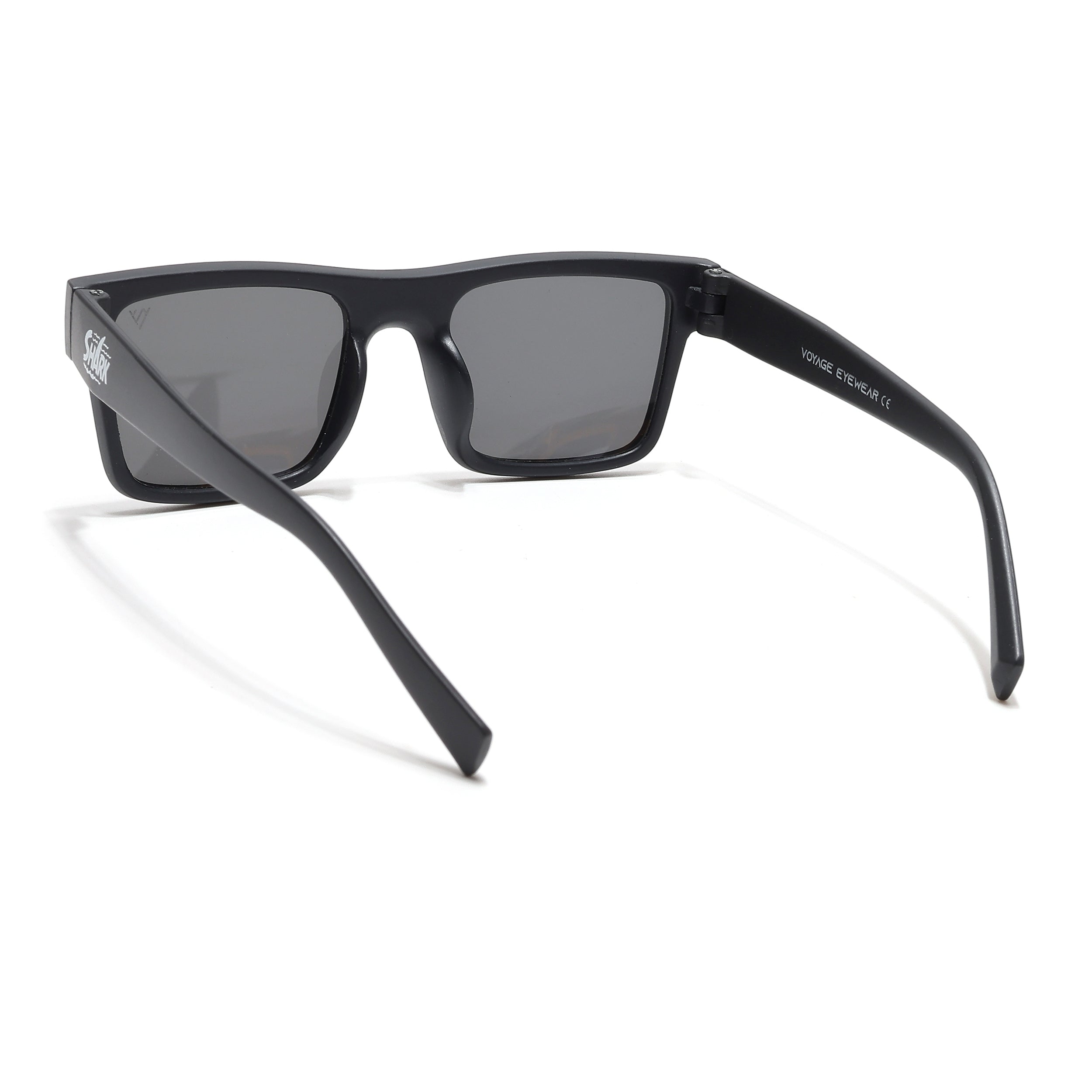 Voyage Sea Safari Square Sunglasses for Kids (Shark)-6 yrs To 12 yrs (Grey Lens | Black Frame - MG6588)