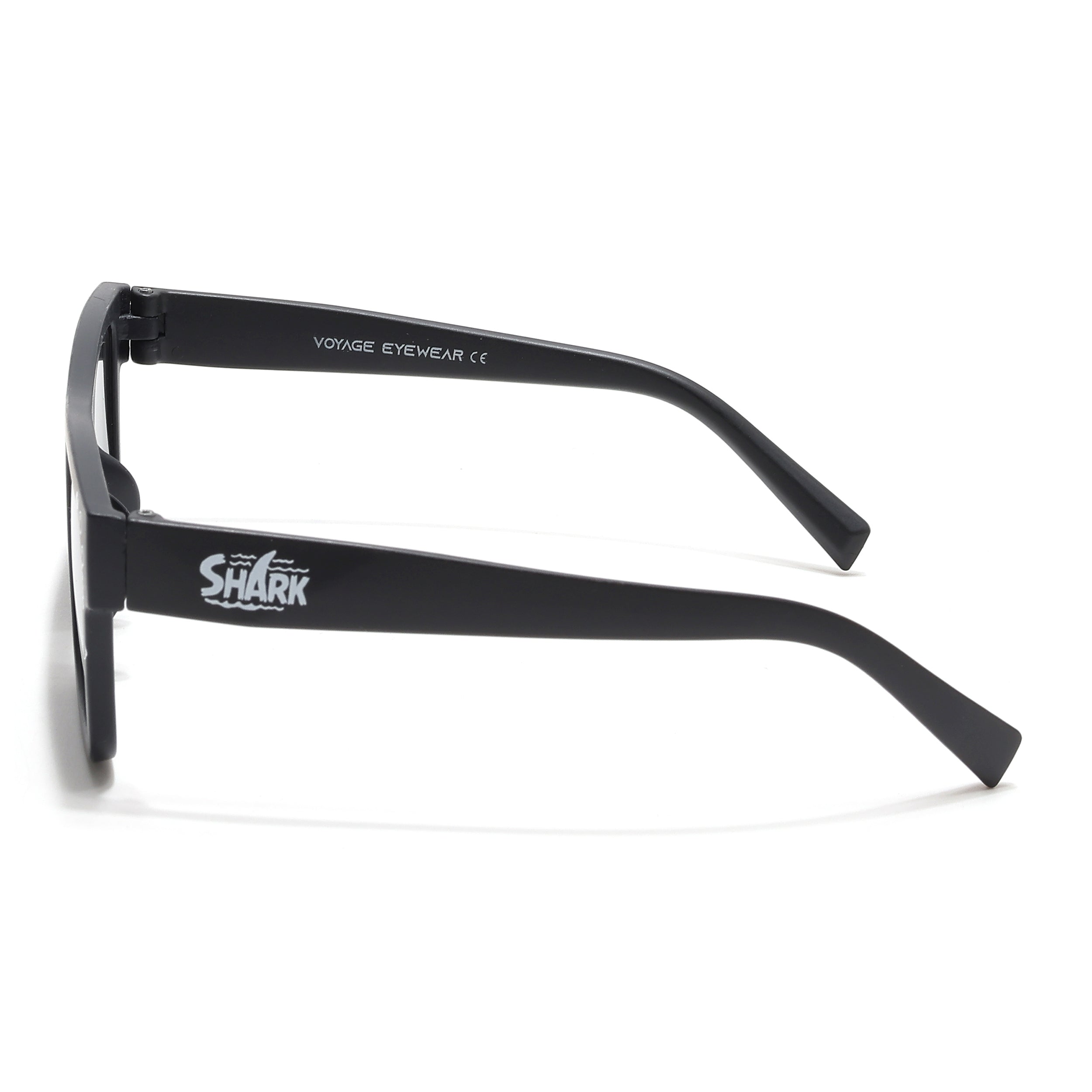 Voyage Sea Safari Square Sunglasses for Kids (Shark)-6 yrs To 12 yrs (Grey Lens | Black Frame - MG6588)