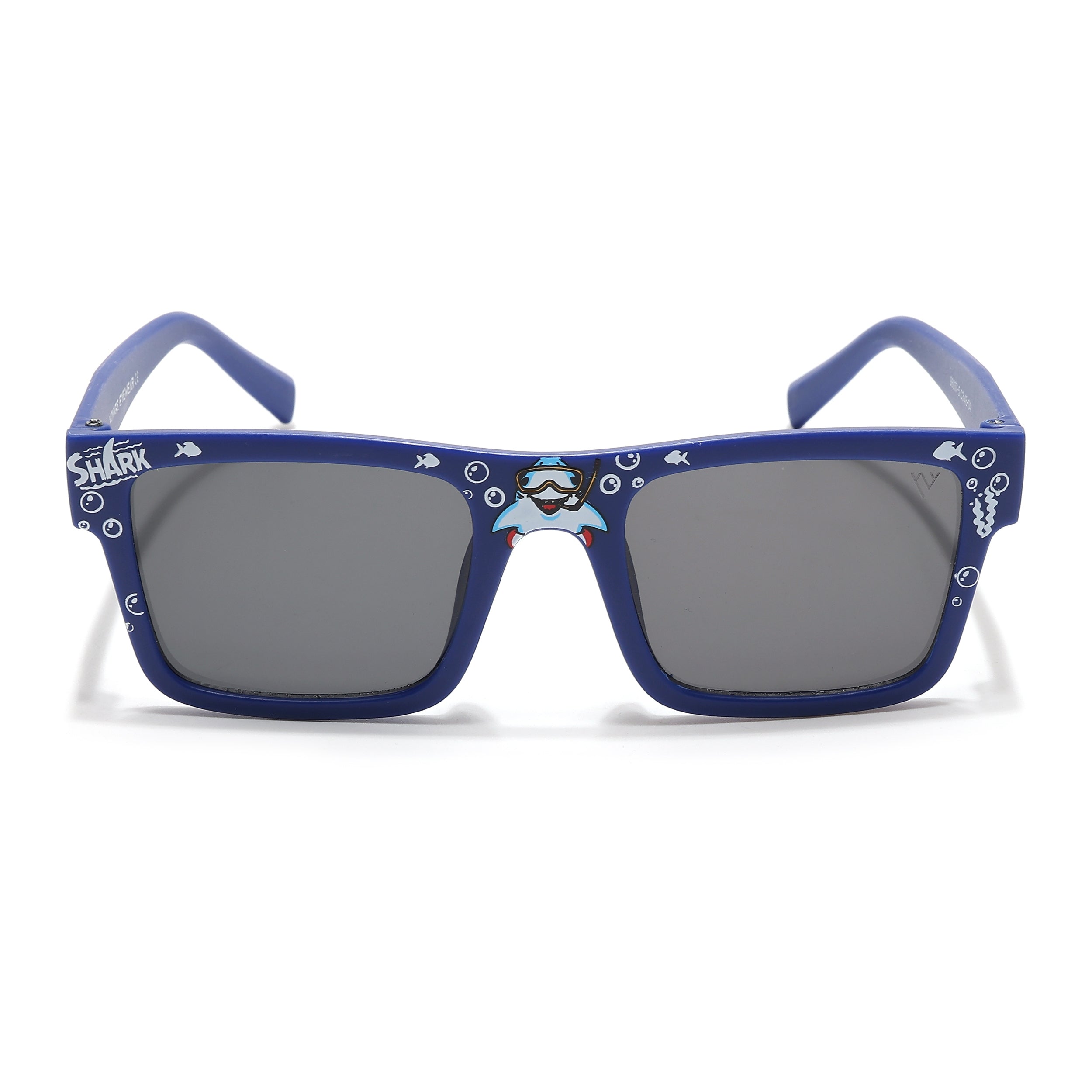 Voyage Sea Safari Square Sunglasses for Kids (Shark)-6 yrs To 12 yrs (Grey Lens | Blue Frame - MG6590)