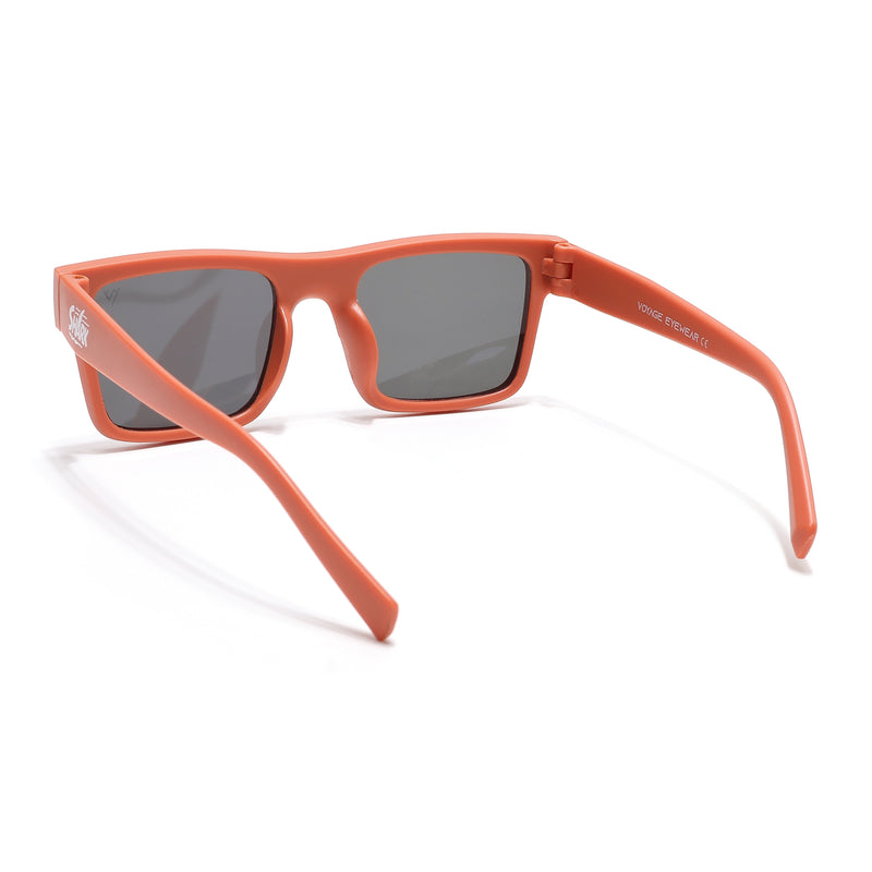 Voyage Sea Safari Square Sunglasses for Kids (Shark)-6 yrs To 12 yrs (Grey Lens | Matt Orange Frame - MG6591)