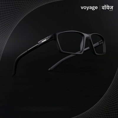 Voyage Active Black Rectangle Eyeglasses for Men & Women (9804MG5703-C1)