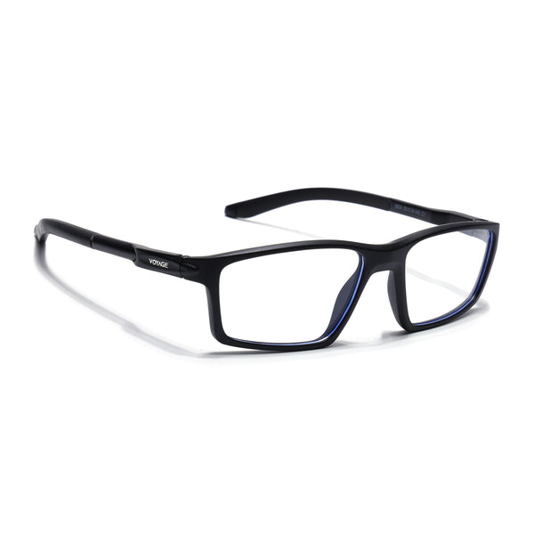 Voyage Active Black Rectangle Eyeglasses for Men & Women (9804MG5703-C1)