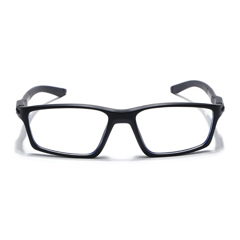 Voyage Active Black Rectangle Eyeglasses for Men & Women (9804MG5703-C1)