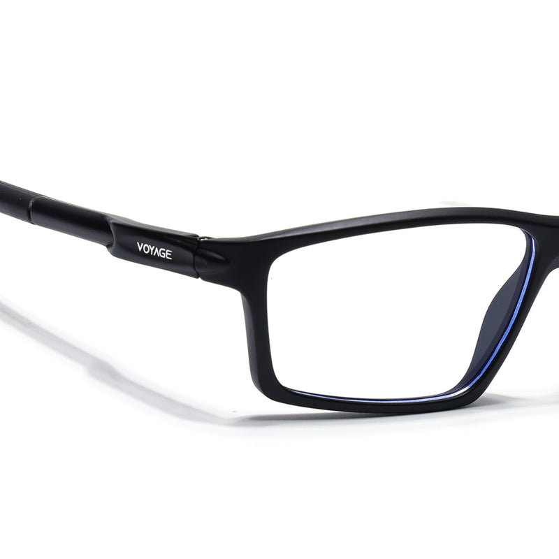 Voyage Active Black Rectangle Eyeglasses for Men & Women (9804MG5703-C1)