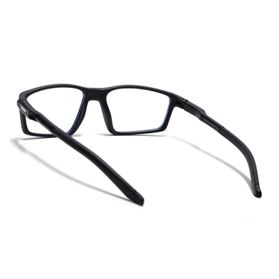 Voyage Active Black Rectangle Eyeglasses for Men & Women (9804MG5703-C1)