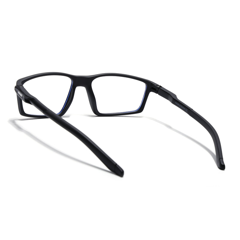 Voyage Active Black Rectangle Eyeglasses for Men & Women (9804MG5703-C1)