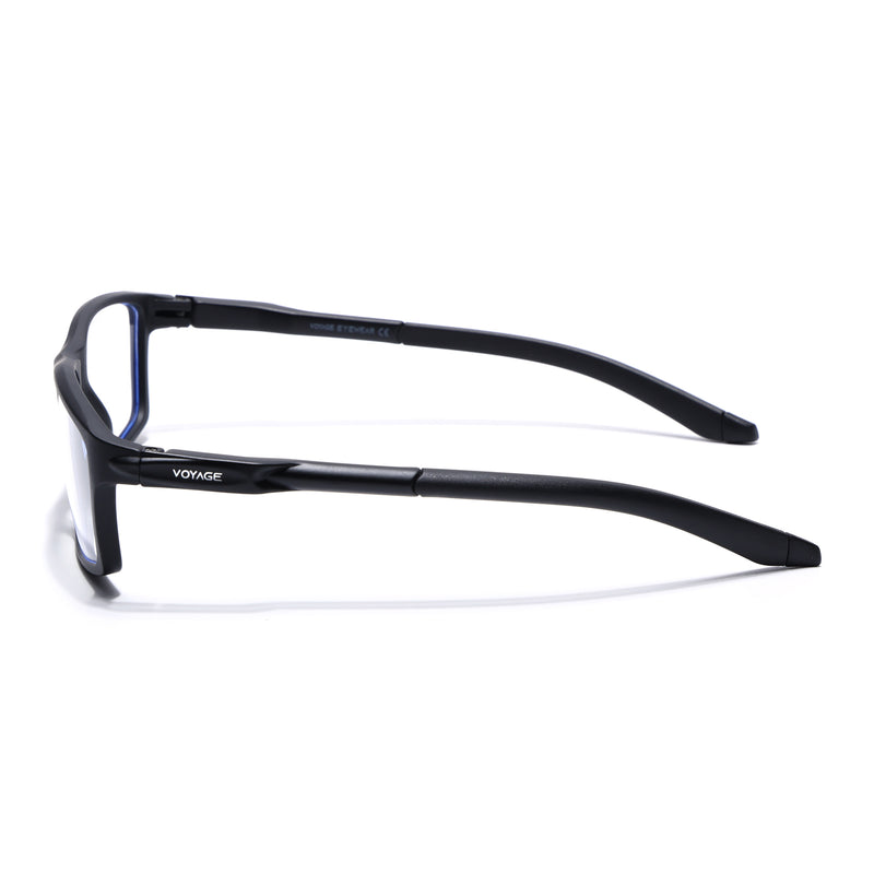Voyage Active Black Rectangle Eyeglasses for Men & Women (9804MG5703-C1)