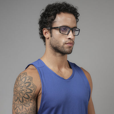 Voyage Active Black Rectangle Eyeglasses for Men & Women (9804MG5704-C2)