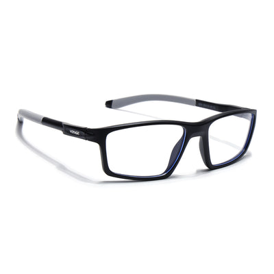 Voyage Active Black Rectangle Eyeglasses for Men & Women (9804MG5704-C2)