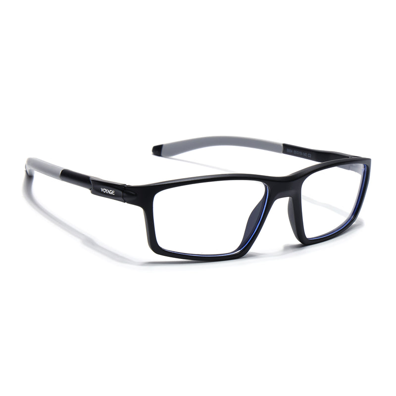 Voyage Active Black Rectangle Eyeglasses for Men & Women (9804MG5704-C2)