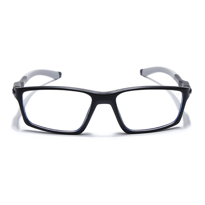 Voyage Active Black Rectangle Eyeglasses for Men & Women (9804MG5704-C2)