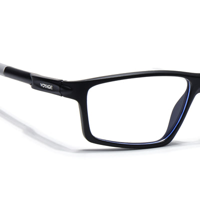 Voyage Active Black Rectangle Eyeglasses for Men & Women (9804MG5704-C2)